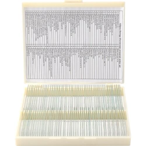 100PCS/Set Biological Glass Sample Prepared Basic Tissues Science Specimen Cover Slips Portable Educational Microscope Slides