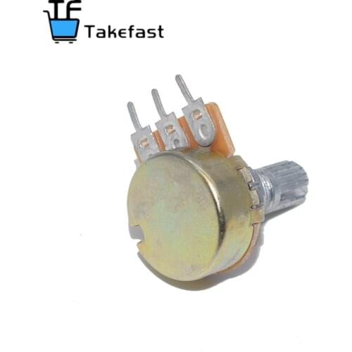 100PCS WH148 3pin B1K B2K B5K B10K B20K B50K B100K B250K B500K B1M Linear Potentiometer 15mm Shaft With Nuts And Washers