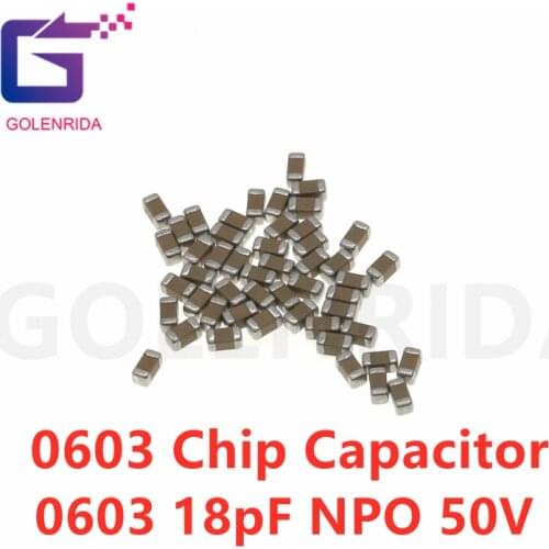 100pcs/Lot 18pF NPO 5% 50V 0603 18P SMD Thick Chip Multilayer Ceramic Capacitor