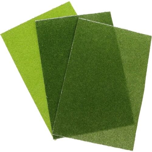 3 Pieces Grass Mat Turf Model Diorama Landscape Scenery Layout Lawn