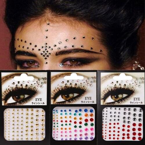6 Colors 3D Gems Eye Body Makeup Eye Sticker Tattoo Diamond Makeup Eyeliner Party Eyeshadow Face Sticker Decorative Cosmetic