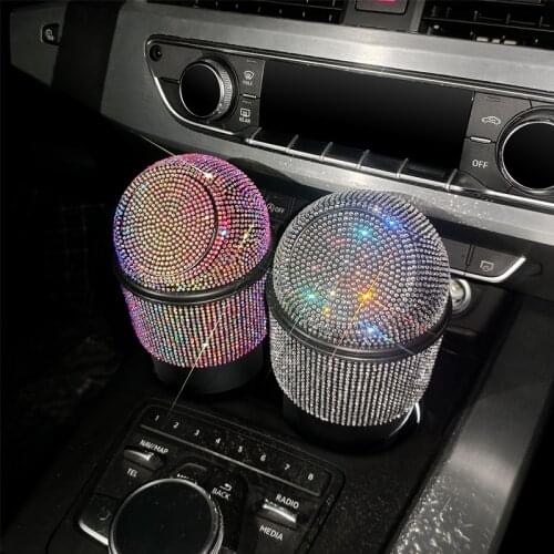 Car Trash Can Bling Glitter Car Rubbish Box Multifunction Plastic Storage Bins Organizer Box Container