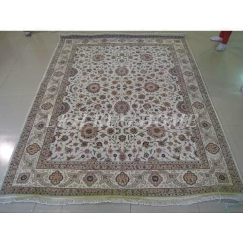 Free shipping 8'X10' 200Line Hand-knotted Wool and Silk Oriental Persian Rug handmade persian carpet