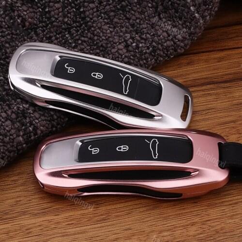 Car key case for Porsche Cayenne Car aluminum alloy metal key case cover key chains car accessories
