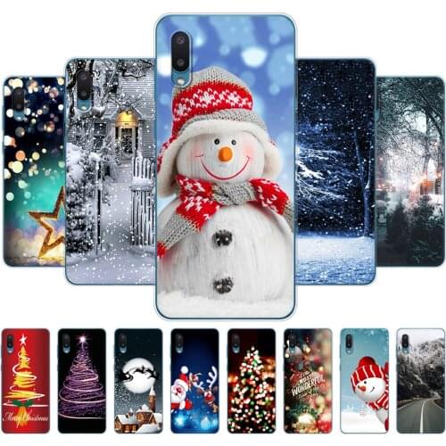 For Samsung A02 Case Back Phone Cover For Samsung Galaxy A02 SM-A022G a022 Bumper 6.5 inch winter christmas snow tree new year