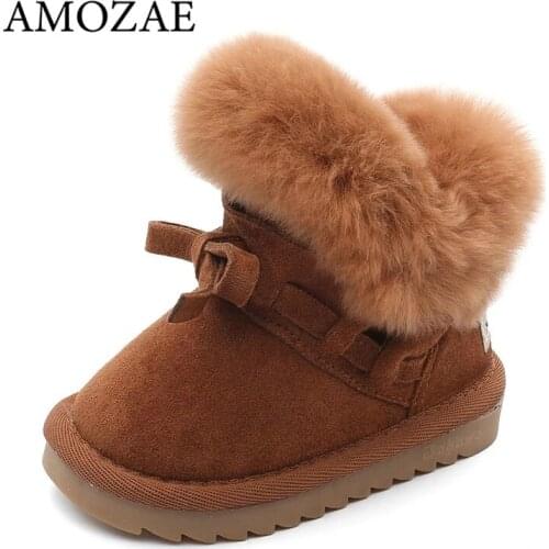 Babaya Winter Children Shoes Boys kids Snow Boots for Girls 2020 Winter New fashion Warm Plus Velvet Boys Baby Short Boots