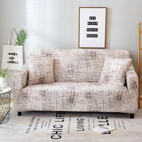 European Stripe Stretch Elastic Seat Couch Sofa Cover Armchair L Shape Spandex All Inclusive Sofa Towel for Living Room