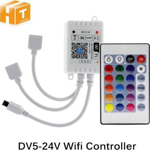 Wifi Controller LED RGB Controller DC12V Mini 24 Key IR Remote Controller For 2835 5050 RGB LED Strip Lights