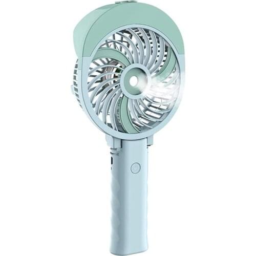 Hot TOD-Handheld Misting Fan Small Cooling USB Rechargeable Fan Battery Operated Portable Electric Fans ,Blue