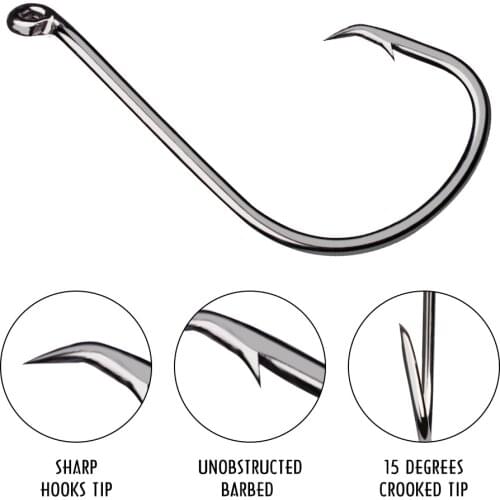 10pcs/lot High carbon steel octopus hook with barbed hooks Sharpen Circle fishing Single hook Japan for soft lure Carp Catfish