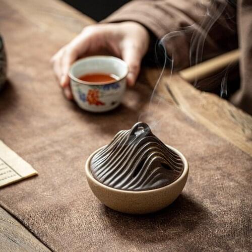 Incense Burner Household Indoor Sandalwood Agilawood Ceramic Aromatherapy Stove Kodo Tea Ceremony Zen Coarse Pottery Ornaments