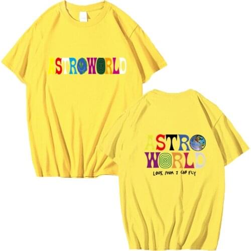 Hot Selling 2020 New Fashion Hip Hop T Shirt Men Women Travis Scotts ASTROWORLD Harajuku T-Shirts WISH YOU WERE HERE Letter Tops