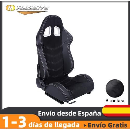 MODAUTO sports car seat, adjustable Semibaquet, with rails included, Universal for driver/passenger, leather and velvet