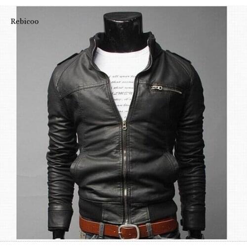 Men Leather Jackets Autumn Winter Korean Leather Men Jacket Cool Motorcycle Leather Male Jacket Coat Warm Mens Pu Jacket
