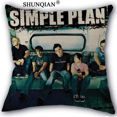 Simple plan Pillowcase Custom Cotton Linen Square Decorative Pillow Cases Cover Zippered 45x45cm one side