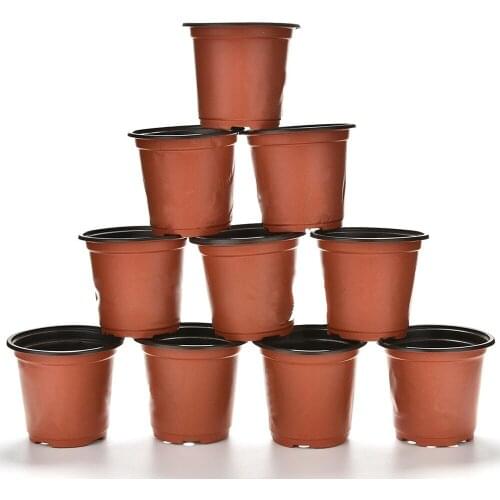 NEW 10pcs Mini Plastic Round Flower Pot Holder Planters Terracotta Nursery Planter Home Decor Refinement Wholesale High Quality