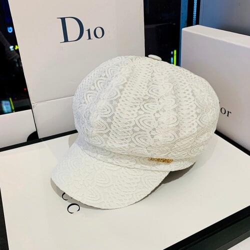 2021 New Best-selling Octagonal Hat Ladies Summer Japanese Lace Wild Beret Light and Breathable Outing Sunscreen Cap