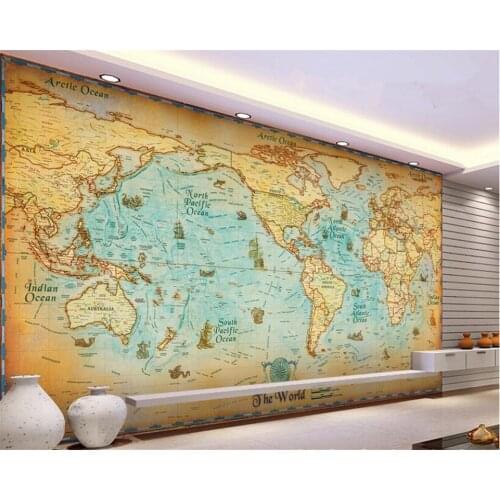 Beibehang Custom wallpaper home decoration 3d wallpaper antique sailing world map decoration background 3 d wallpaper for walls