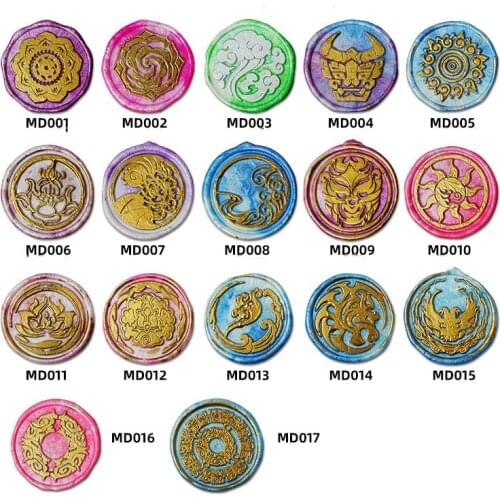 Holiday pattern wax printing magic road series icon metal seal wooden handle DIY envelope paper card tool