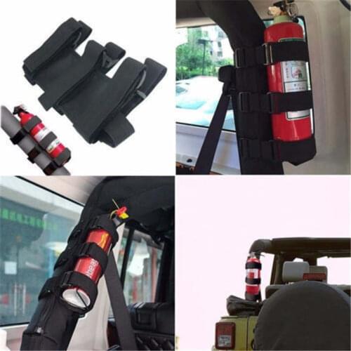 1pc Mayitr Red Black Car Roll Bar Fire Extinguisher Auto Fixed Holder Car Styling For Automobile Interior Safety Nylon Straps