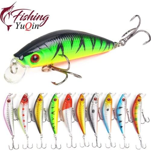 1pcs Minnow Fishing Lure 7cm 8g 3D Eyes Crankbait Wobbler Artificial Plastic Hard Bait Fishing Tackle