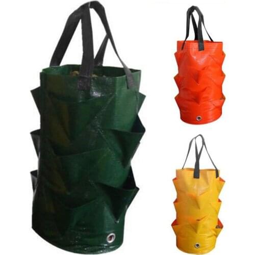 Garden Hanging Bag Removable Large Capacity Solid Color Potato Bag PE Planting Bag for Terrace