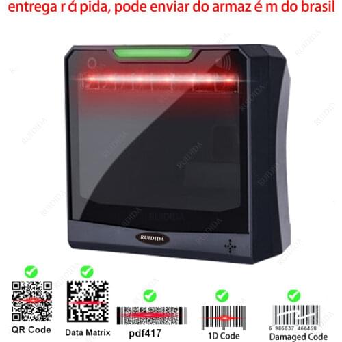 Platform Barcode Scanner 1D 2D Desktop Omnidirectional Hands-Free Bar code Scanner Wired USB Barcode Reader QR Code PDF barras