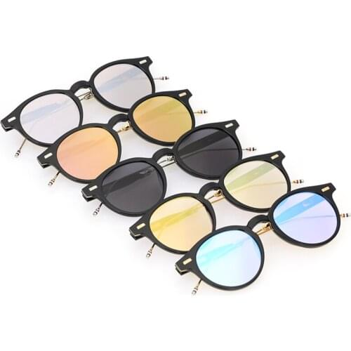 Vintage Retro Round Foldable Design Acetate Alloy Sunglasses TB-806 Polarized Coating Lens Original Quality Women Man Eyeglasses