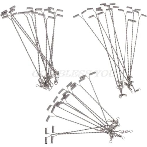 10Pcs T Shaped Fishing Wire Arm With Swivel Stainless Steel 9/12/15cm Rig Tackle hot sale Drop Shipping