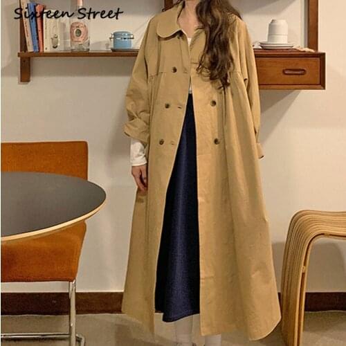 Long Sleeve Trench Coat for Women Designer Clothes Korean Fashion Clothing Chic Double Breasted Elegant Vintage High Quality