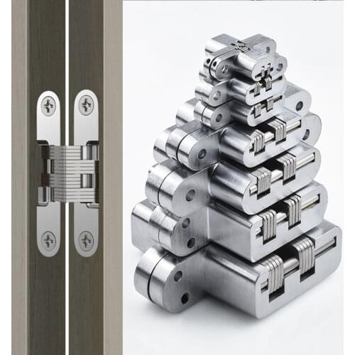High-quality 180 Degree Concealed Hinge Folding Heavy Built-in Door Hinges Invisible Hidden Cross Gemel Stainless Steel