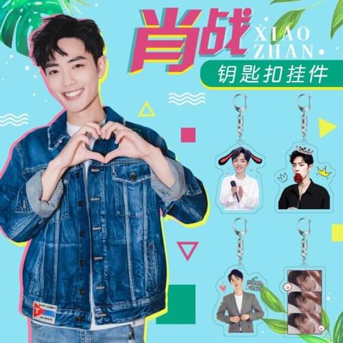 Xiao Zhan Acrylic Keychain HD Double-sided Printing Pendant Idol Support Gifts Star Surrounding Student Bag Decor Ornaments CQL