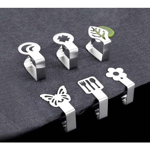 Stainless Steel Table Cloth Clip Promenade Round Tablecloth Stable Clips Leaf flower four-leaf clover pattern Table Cover Holder