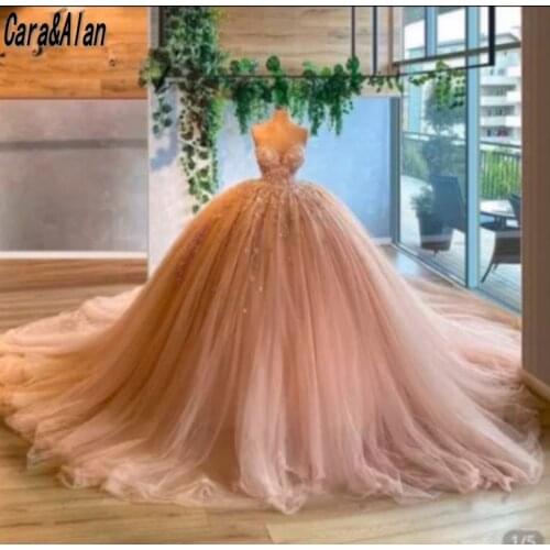 Elegant Ball Gown Evening Dresses Sweetheart with Pearls Beaded 2021 Custom Made Prom Dress Vestido De Novia