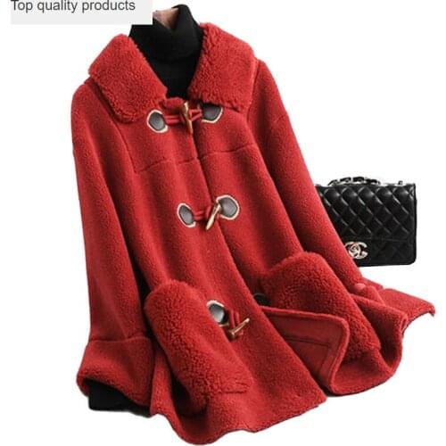 Womens Fur Coat 2020 Autumn Winter Warm Wool Blend Coats Female Double Breasted Short Fur Coat Streetwear chaqueta mujer L431