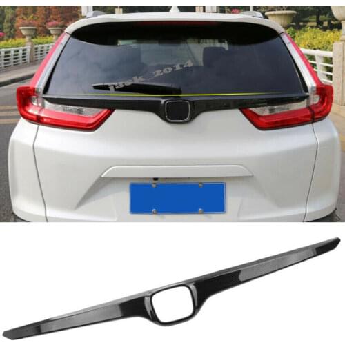 Carbon Fiber style Rear Door Trunk Frame Cover Trim 1pcs For Honda CRV 2017 2018 2019