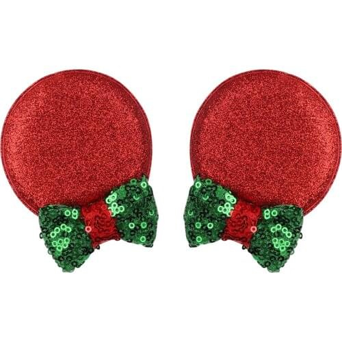 2Pcs/lot Cute Mouse Ears Clips Kids Sequin Bow Hair Clips For Girls Barrettes Hairpins Chridren Festival Party Hair Accessories