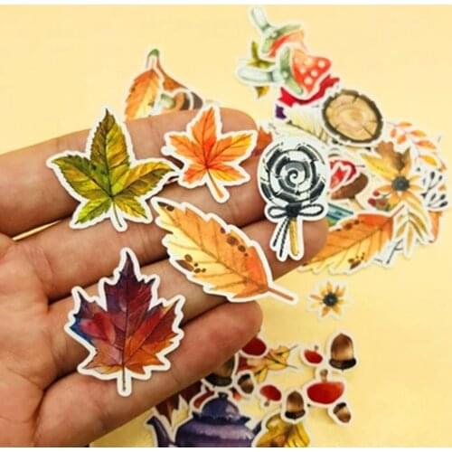 49pcs Autumn Leaf Stickers for junk bullet journal Fall Decorative Stationery Stickers Scrapbooking DIY Diary Album Stick Label
