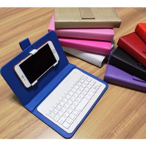 9 colors wireless Bluetooth Keyboard PU Leather Mobile Phone Case Stand For iPhone 8 7 6S Lenovo Samsung Huawei Xiaomi ZTE Sony