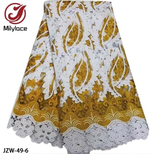 African Fabric Lace Nigerian Lace Fabric Nigeria High Quality Net Tulle Lace Fabric for Wedding Party JZW-49