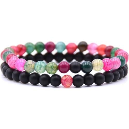 2pcs/set Natural Stone Mixing 6mm beads Bracelet men Bracelets & Bangles Jewelry men gifts pulseras