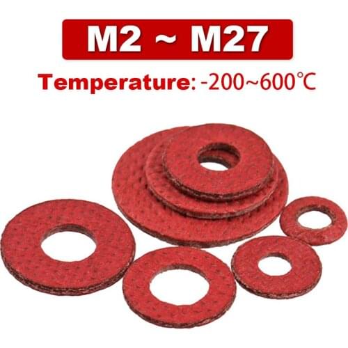 Paper Gaskets In Red Steel Flat Steel Fiber Gasket Washer Insulation Washer, Sealing Ring,M2,M2.5,M3,M4,M5,M6,M8,M10, M14, M20