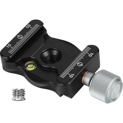 Aluminium Alloy Quick Release Clamp with 1/4 & 3/8" Screw Mount for Ballhead Tripods Camera for Arca Swiss Benro QR Plate