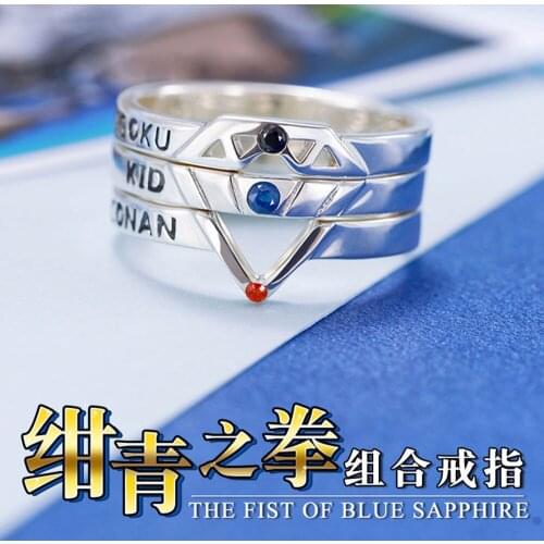 Detective Conan:The Fist of BlueSapphire the Phantom Ring combination fashion Jewelry Cos Gift