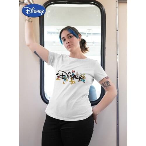 Disney Plus Size Harajuku T Shirt for Ladies Y2K Fashion Short Sleeve Ropa Tumblr Mujer Personalized Elegant Full Tshirt Femme