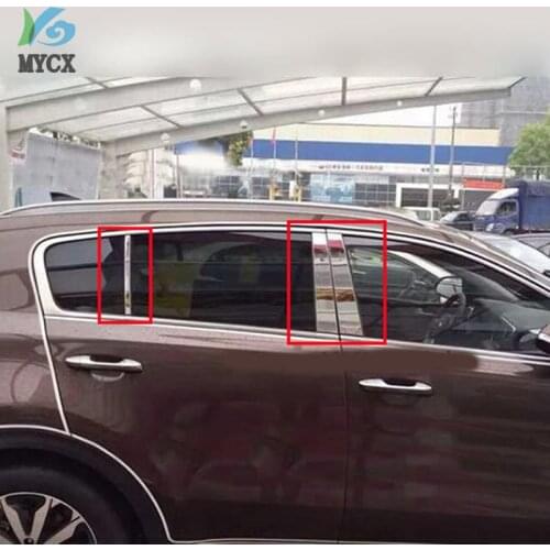 FOR KIA SPORTAGE QL KX5 WINDOW CHROME PILLAR POST POSTS COVER TRIM MOLDING BEZEL GARNISH ACCENT STAINLESS STEEL 6PCS/SET