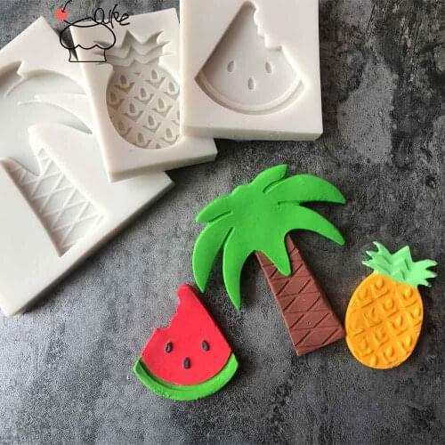 Aouke Molds Pineapple coconut watermelon silicone mold fondant mold cake decorating tools chocolate gumpaste mold