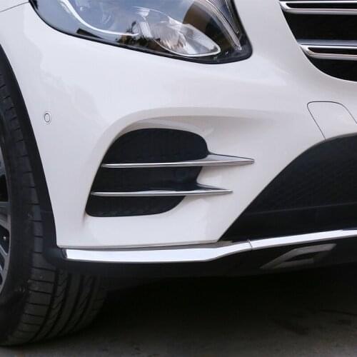 Chrome Brush Front Fog Light Lamp Trim Cover Stickers for Mercedes Benz GLC Class X253 2017 2018 GLC260 GLC300