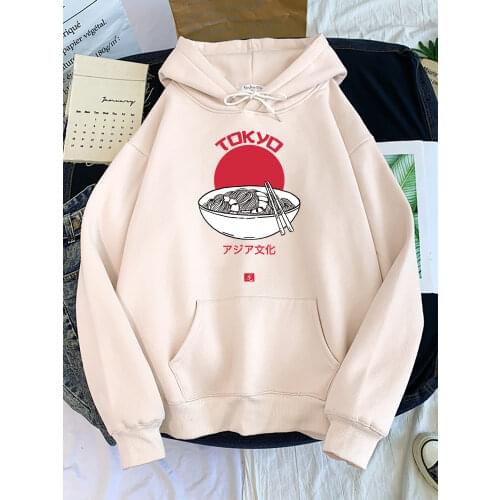Hoody Japanese Tokyo Ramen Printing Warm Womens Hoodie Winter Harajuku Female Hoodies Plus Size Fashion Sweatshirts For Women