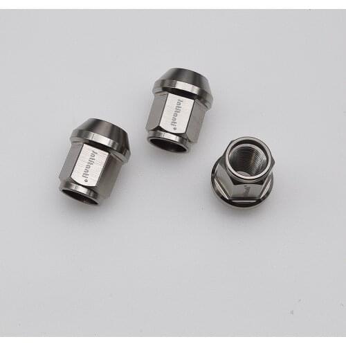 Silver M12*1.5*27mm lightweight Gr5 titanium lug nut with open end